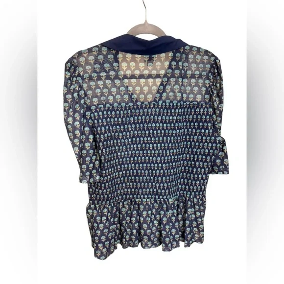 Mauve Smocked Polo Top - Picture 4 of 6